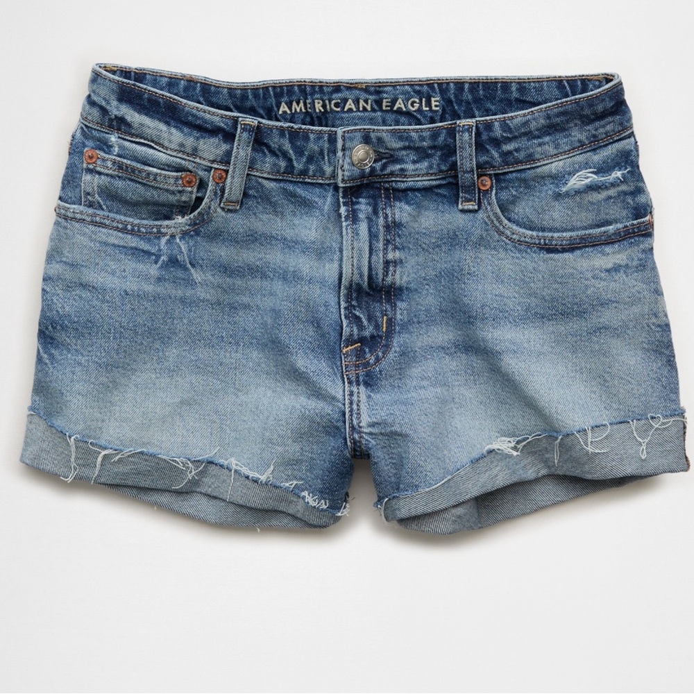 American Eagle Outfitters Distressed Light Blue Denim Jean Shorts